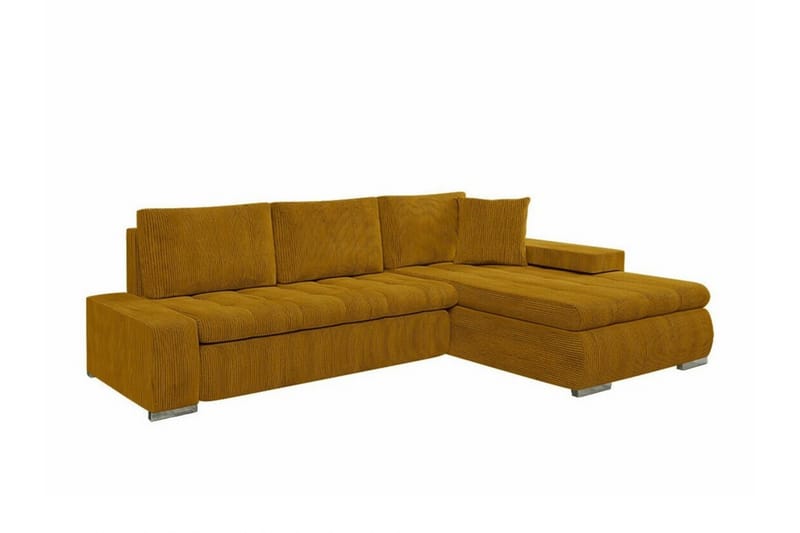 Cerys 3-personers Hjørnesovesofa - Mørkegul - Møbler - Sofaer - Sovesofaer