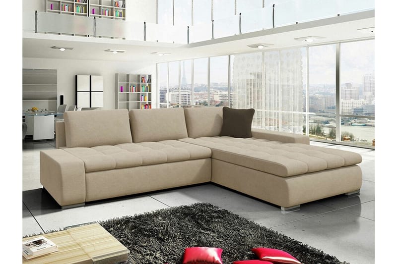 Cerys 3-personers Hjørnesovesofa - Beige - Møbler - Sofaer - Sovesofaer