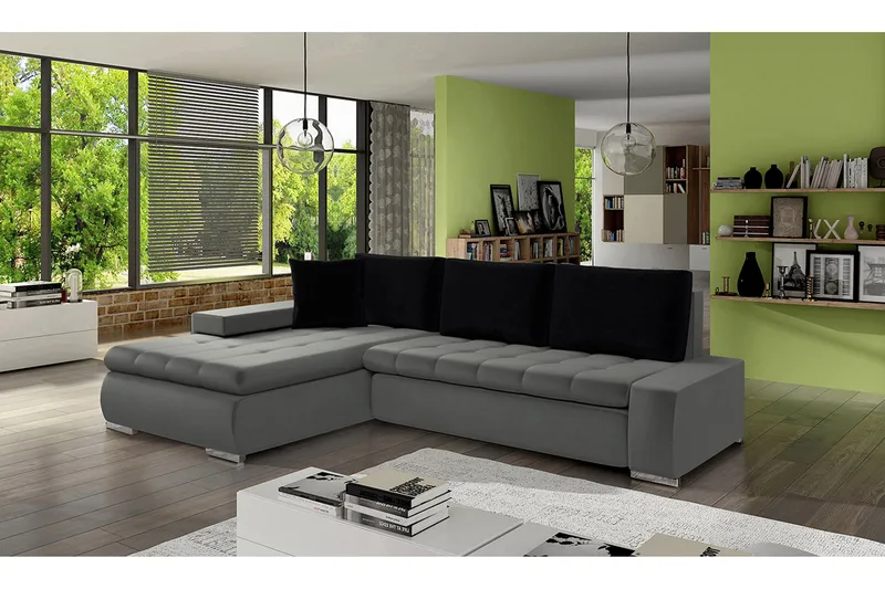 Cerys Hjørnesovesofa - Grå - Møbler - Sofaer - Sovesofaer