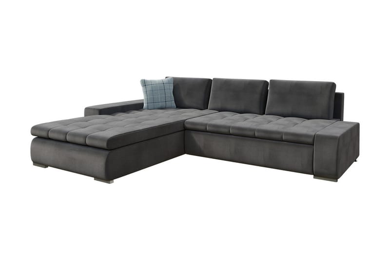 Cerys Hjørnesovesofa Universal 140x252 cm med Opbevaring i Stof, Grå