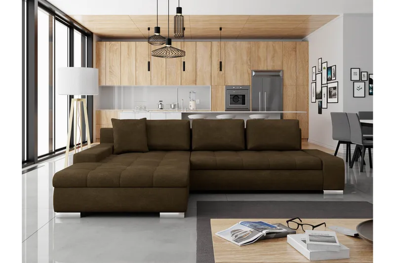 Cerys Sovesofa Med 3-Personers Divan, Brun