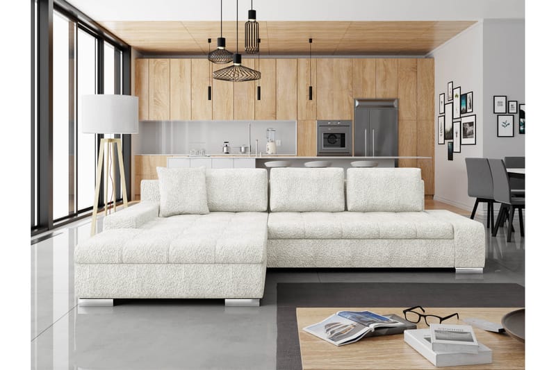 Cerys Sovesofa Med 3-Personers Divan - Hvid - Møbler - Sofaer - Sovesofaer