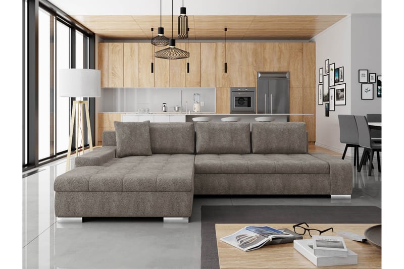 Cerys Sovesofa Med 3-Personers Divan - Beige - Møbler - Sofaer - Sovesofaer