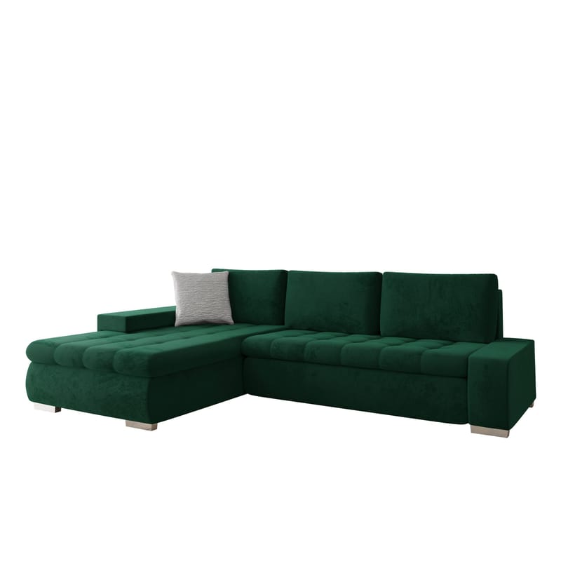 Cerys Sovesofa med chaiselong 4-personers - Grøn - Møbler - Sofaer - Sovesofaer