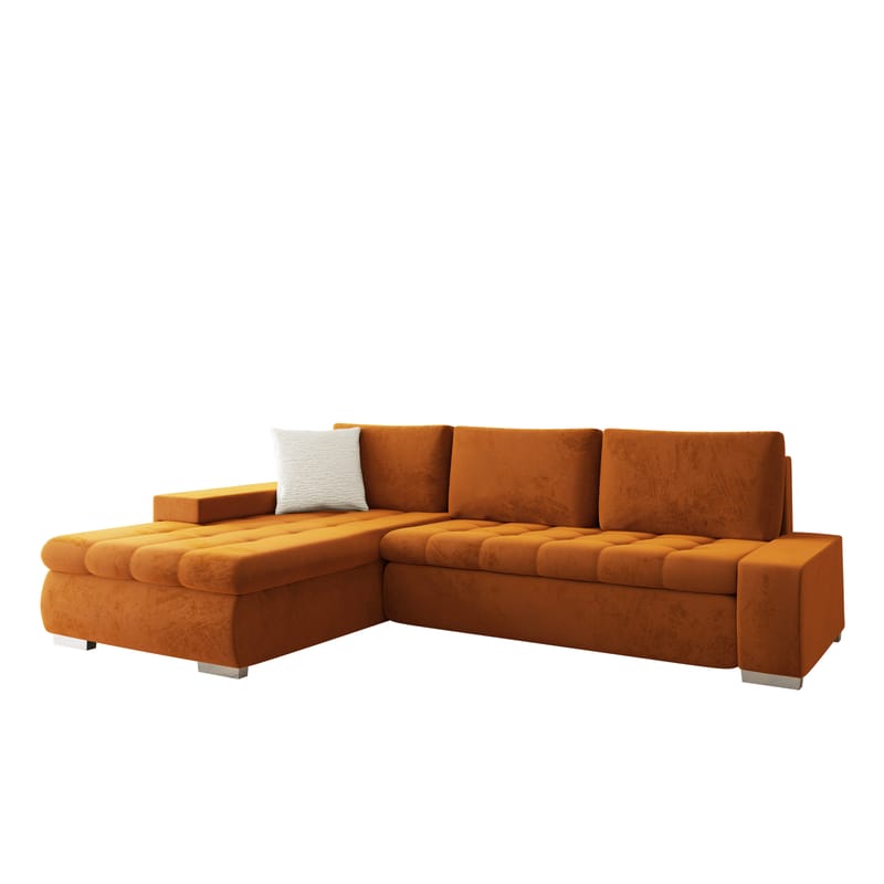Cerys Sovesofa med chaiselong 4-personers - Orange - Møbler - Sofaer - Sovesofaer