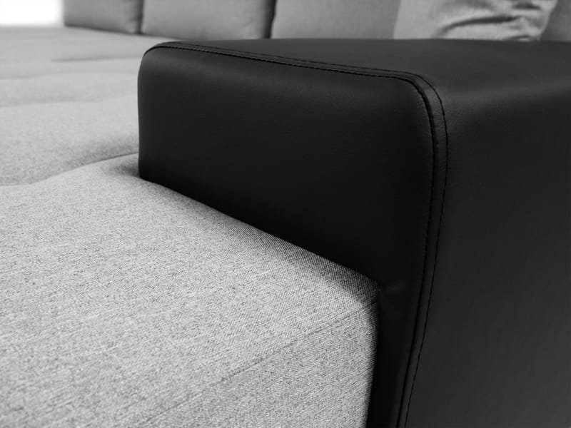 Cerys Sovesofa med chaiselong 4-personers - Grå - Møbler - Sofaer - Sovesofaer