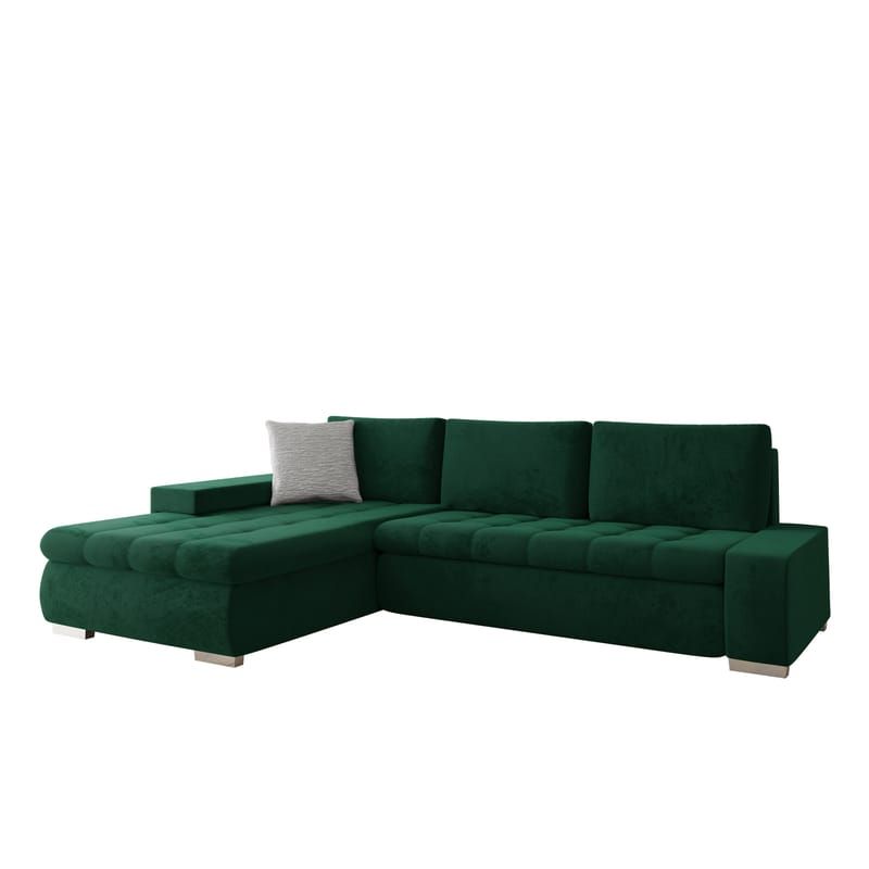 Cerys Sovesofa med chaiselong 4-personers - Grøn - Møbler - Sofaer - Sovesofaer