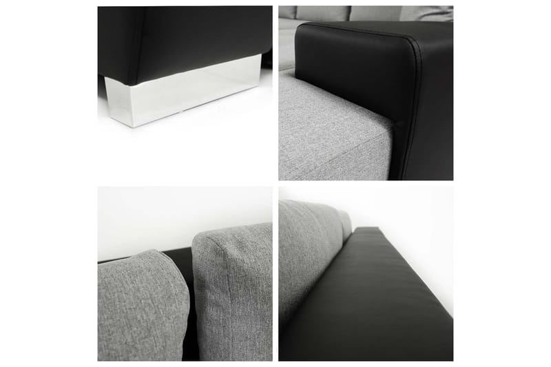 Cerys Sovesofa med Chaiselong Vendbar - Hvid/Grå - Møbler - Sofaer - Sovesofaer