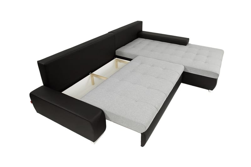 Cerys Sovesofa med Chaiselong Vendbar - Hvid/Grå - Møbler - Sofaer - Sovesofaer