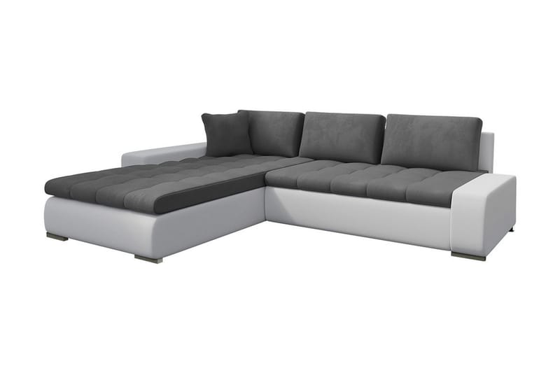 Cerys Sovesofa med Chaiselong Vendbar, Hvid/Grå