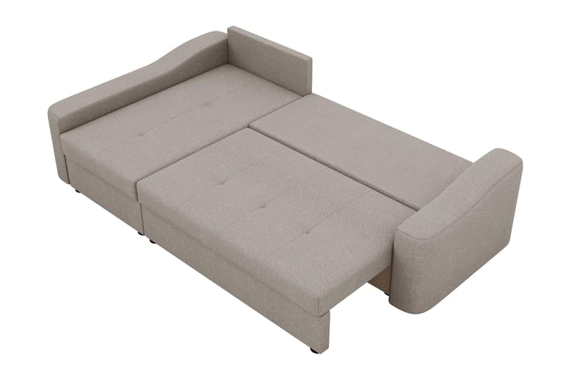 Chaman Sovesofa med Chaiselong 3-personers i Plys - Grå - Møbler - Sofaer - Sovesofaer