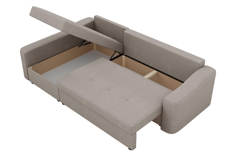 Chaman Sovesofa med Chaiselong 3-personers i Plys - Grå - Møbler - Sofaer - Sovesofaer