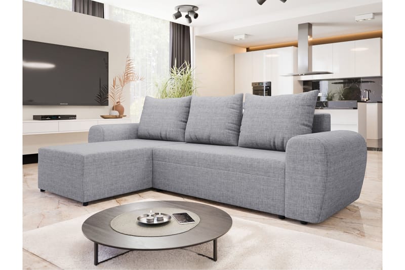 Chameli Sovesofa med Chaiselong 3-personers - Grå - Møbler - Sofaer - Sovesofaer