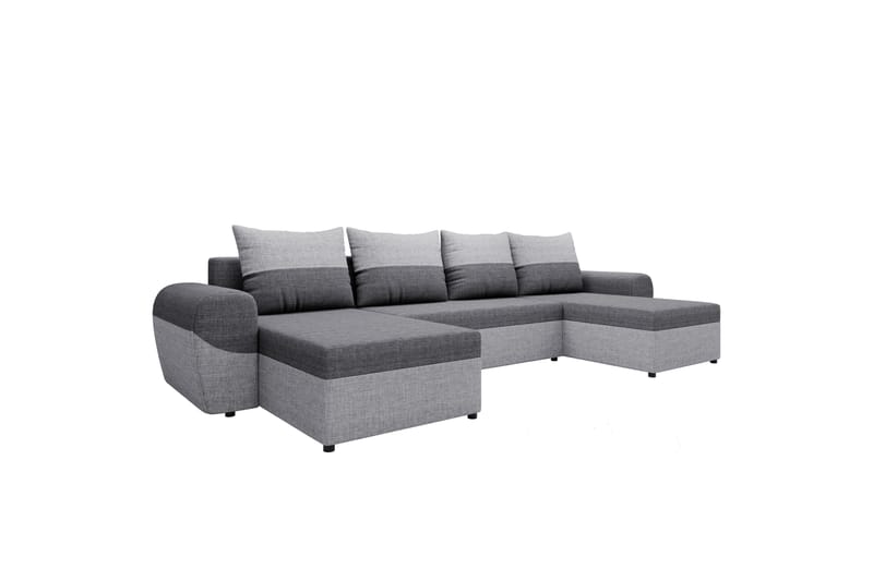 Chameli Sovesofa med Dobbelt Chaiselong 4-personers - Lysegrå / Mørkegrå - Møbler - Sofaer - Sovesofaer