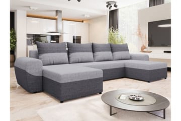 Chameli Sovesofa med Dobbelt Chaiselong 4-personers - Mørkegrå / Lysegrå - Møbler - Sofaer - Sovesofaer