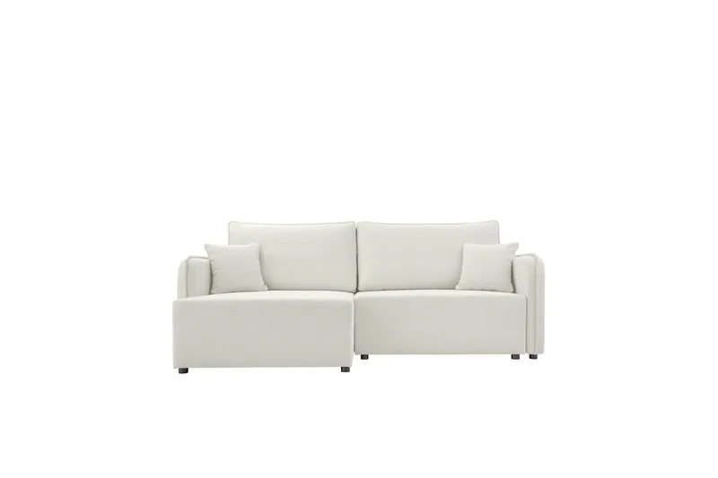Chandru Sovesofa med Chaiselong 3-personers i Plys - Beige - Møbler - Sofaer - Sovesofaer