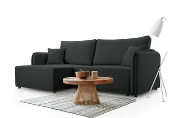 Chandru Sovesofa med Chaiselong 3-personers - Sort - Møbler - Sofaer - Sovesofaer