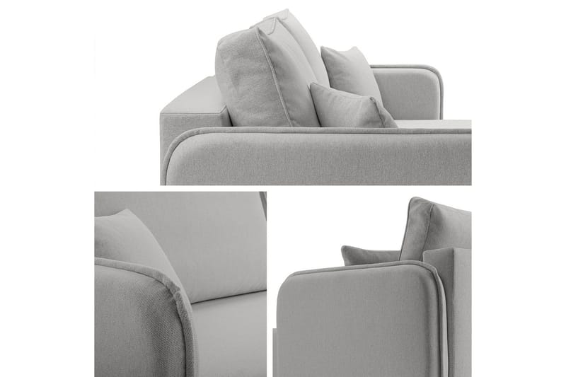 Chandru Sovesofa med Chaiselong 3-personers i Plys - Gul - Møbler - Sofaer - Sovesofaer