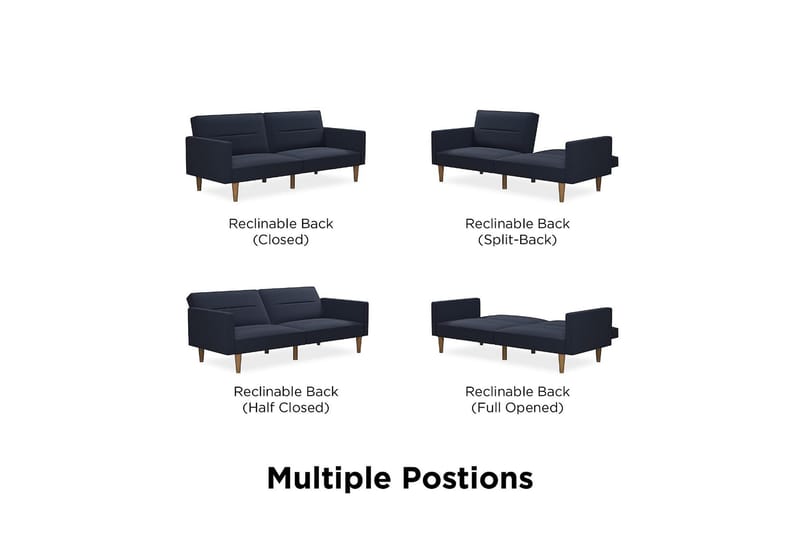 Channel Tuftet 2-personers Sovesofa Marineblå - Dorel Home - Møbler - Sofaer - Sovesofaer