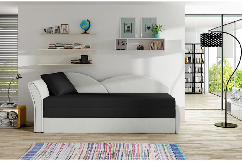 Chasidi 2-Pers. Sovesofa Venstre, Sort/Hvid