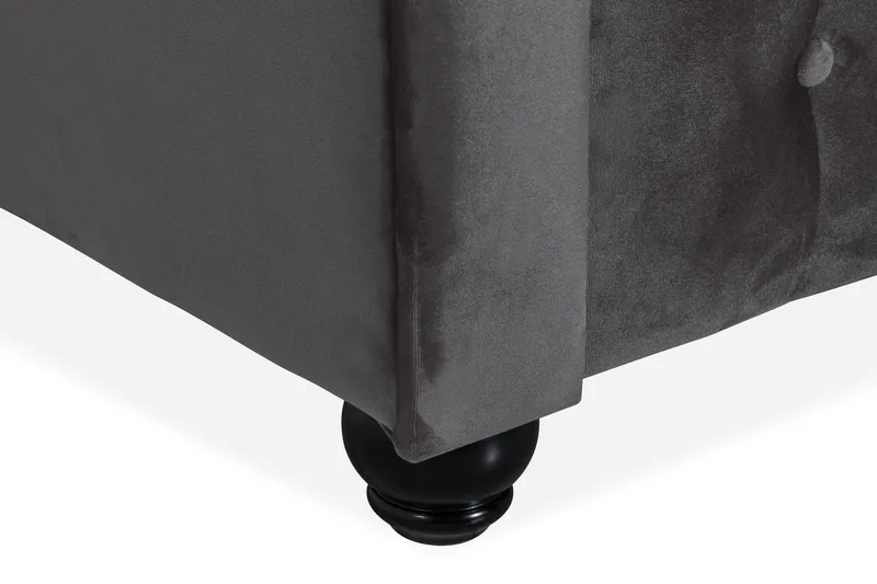 Chesterfield Deluxe 3-sædet Fremadslående sovesofa i fløjl - Mørkegrå Fløjl - Møbler - Sofaer - Sovesofaer