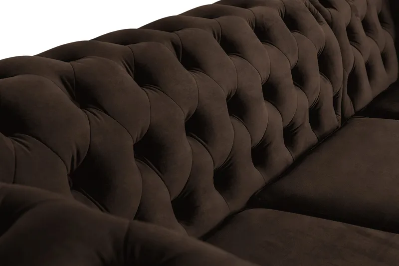 Chesterfield Deluxe sovesofa 2-Pers. med chaiselong - Vintage Brun - Møbler - Sofaer - Sovesofaer