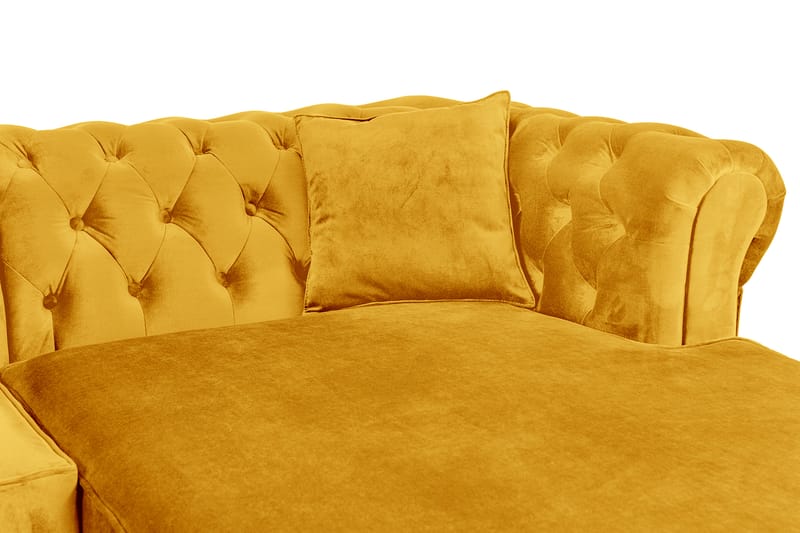 Chesterfield Deluxe sovesofa 2-Pers. med chaiselong - Gul - Møbler - Sofaer - Sovesofaer