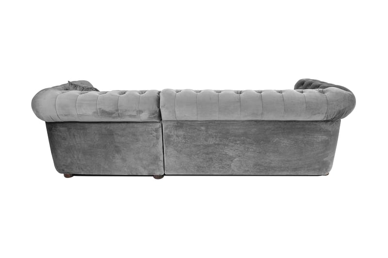 Chesterfield Deluxe sovesofa 2-Pers. med chaiselong - Grå - Møbler - Sofaer - Sovesofaer