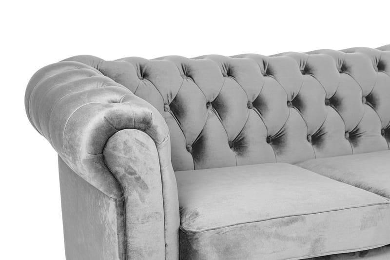 Chesterfield Deluxe sovesofa 2-Pers. med chaiselong - Grå - Møbler - Sofaer - Sovesofaer