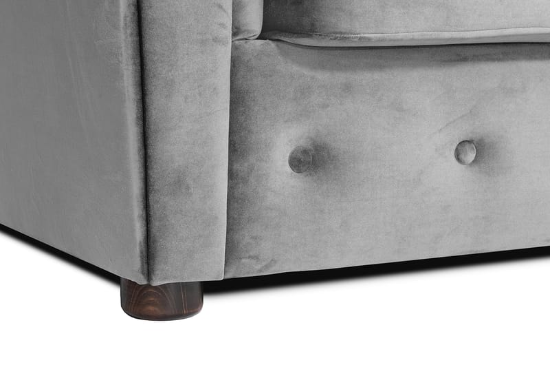 Chesterfield Deluxe sovesofa 2-Pers. med chaiselong - Grå - Møbler - Sofaer - Sovesofaer