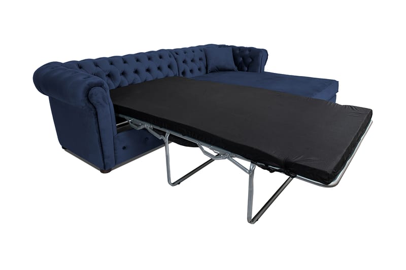 Chesterfield Deluxe sovesofa 2-Pers. med chaiselong - Petrolblå - Møbler - Sofaer - Sovesofaer