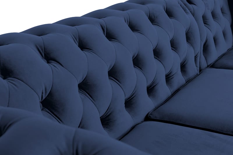 Chesterfield Deluxe sovesofa 2-Pers. med chaiselong - Petrolblå - Møbler - Sofaer - Sovesofaer
