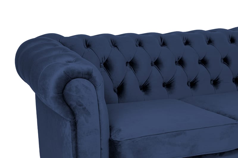 Chesterfield Deluxe sovesofa 2-Pers. med chaiselong - Petrolblå - Møbler - Sofaer - Sovesofaer