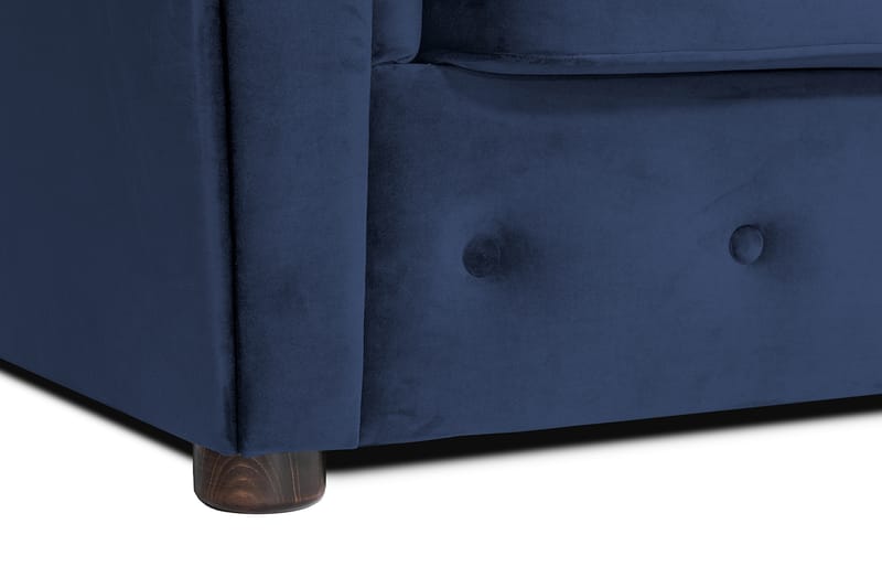 Chesterfield Deluxe sovesofa 2-Pers. med chaiselong - Petrolblå - Møbler - Sofaer - Sovesofaer