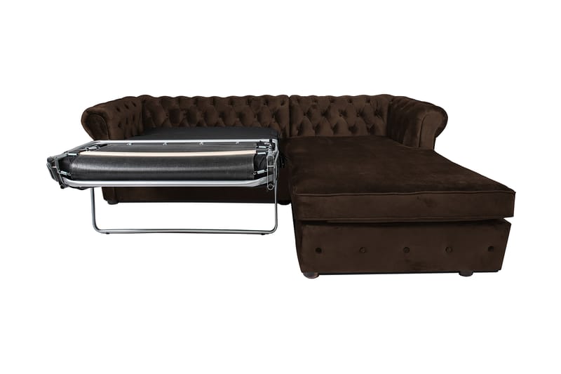 Chesterfield Deluxe sovesofa 2-Pers. med chaiselong - Vintage Brun - Møbler - Sofaer - Sovesofaer