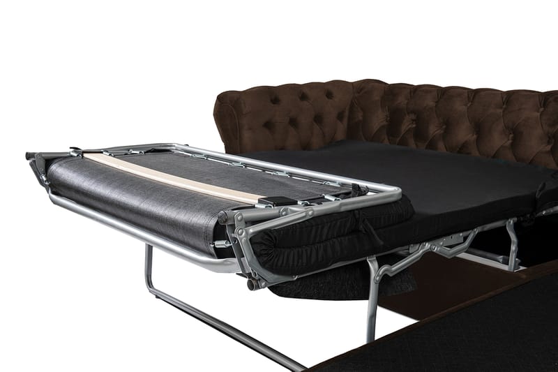 Chesterfield Deluxe sovesofa 2-Pers. med chaiselong - Vintage Brun - Møbler - Sofaer - Sovesofaer