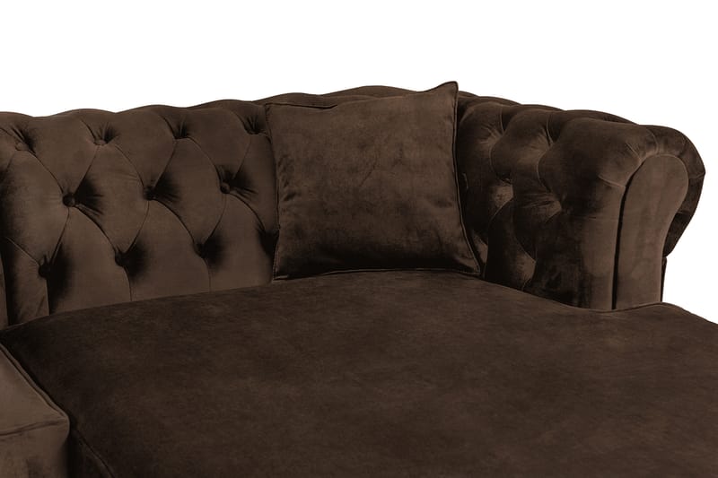 Chesterfield Deluxe sovesofa 2-Pers. med chaiselong - Vintage Brun - Møbler - Sofaer - Sovesofaer