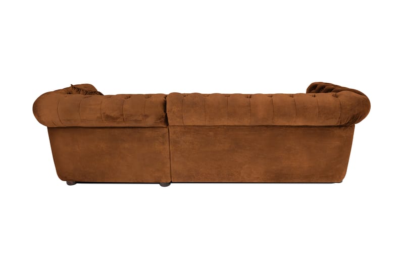Chesterfield Deluxe sovesofa 2-Pers. med chaiselong - Vintage Cognac - Møbler - Sofaer - Sovesofaer