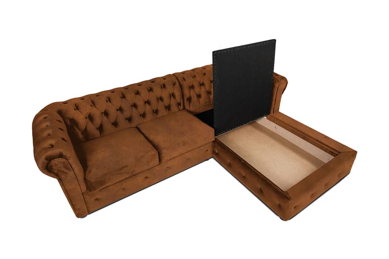 Chesterfield Deluxe sovesofa 2-Pers. med chaiselong - Sovesofaer - Sovesofa chaiselong