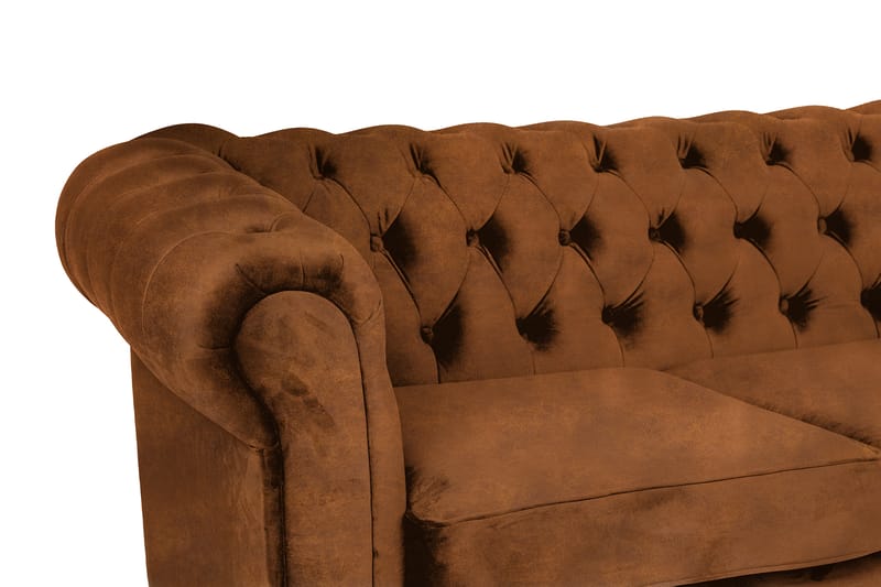 Chesterfield Deluxe sovesofa 2-Pers. med chaiselong - Vintage Cognac - Møbler - Sofaer - Sovesofaer