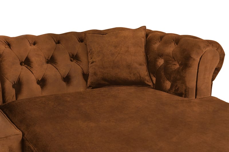 Chesterfield Deluxe sovesofa 2-Pers. med chaiselong - Vintage Cognac - Møbler - Sofaer - Sovesofaer