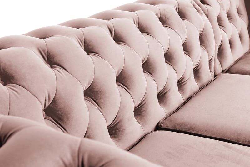 Chesterfield Deluxe sovesofa 2-Pers. med chaiselong - Lyserød - Møbler - Sofaer - Sovesofaer