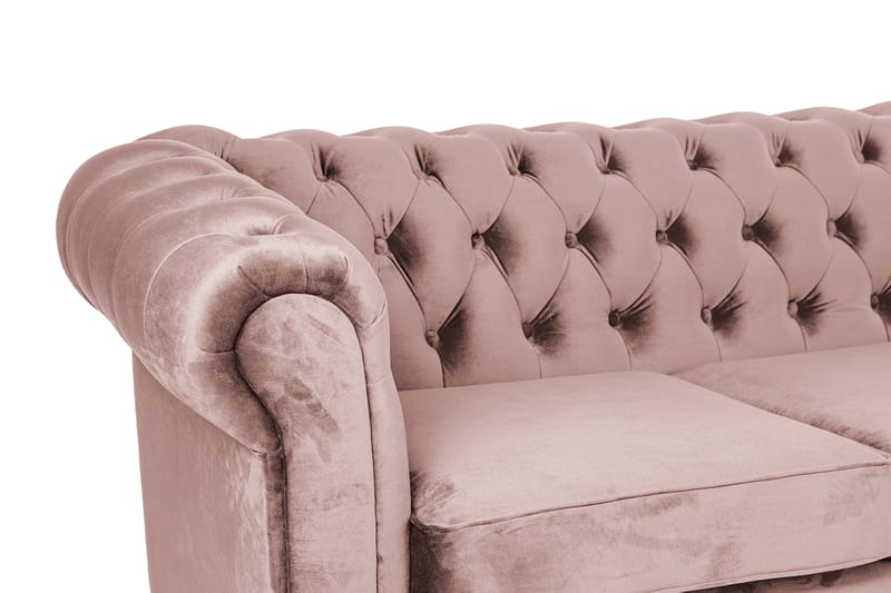 Chesterfield Deluxe sovesofa 2-Pers. med chaiselong - Lyserød - Møbler - Sofaer - Sovesofaer