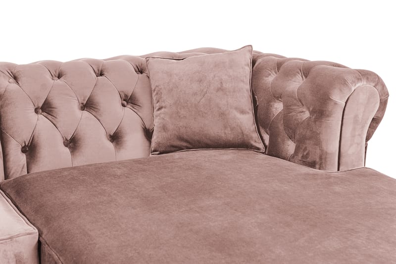 Chesterfield Deluxe sovesofa 2-Pers. med chaiselong - Lyserød - Møbler - Sofaer - Sovesofaer