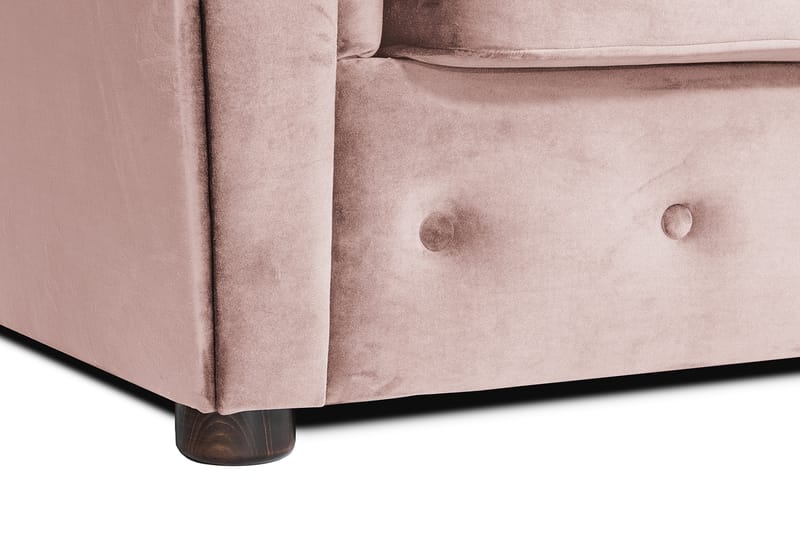 Chesterfield Deluxe sovesofa 2-Pers. med chaiselong - Lyserød - Møbler - Sofaer - Sovesofaer