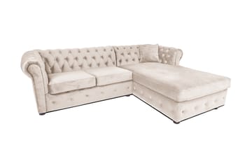 Chesterfield Deluxe sovesofa 2-Pers. med chaiselong