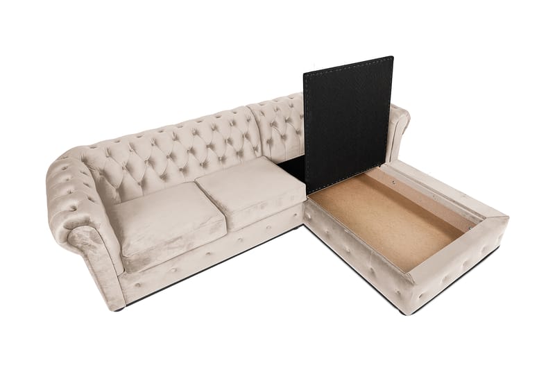 Chesterfield Deluxe sovesofa 2-Pers. med chaiselong - Sovesofaer - Sovesofa chaiselong