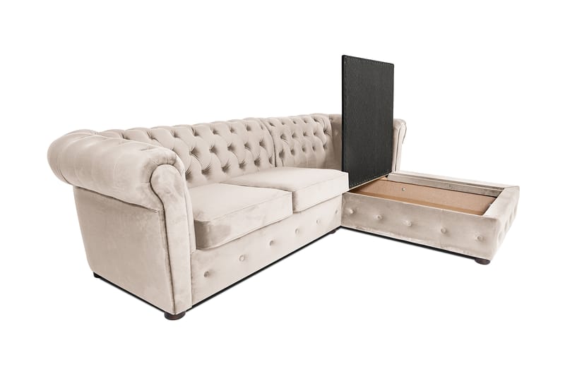 Chesterfield Deluxe sovesofa 2-Pers. med chaiselong - Sovesofaer - Sovesofa chaiselong