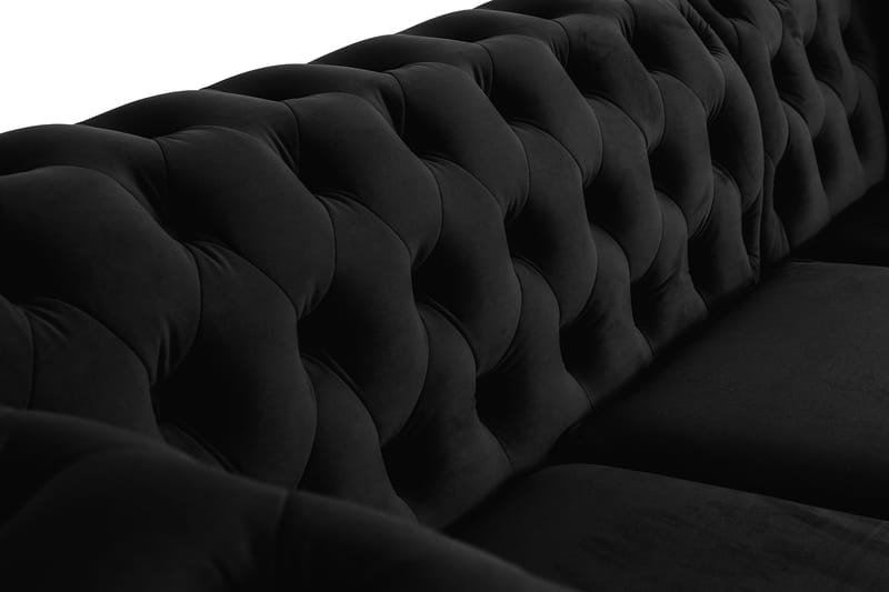 Chesterfield Deluxe sovesofa 2-Pers. med chaiselong - Sort - Møbler - Sofaer - Sovesofaer