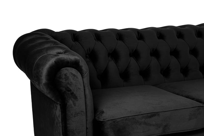 Chesterfield Deluxe sovesofa 2-Pers. med chaiselong - Sort - Møbler - Sofaer - Sovesofaer